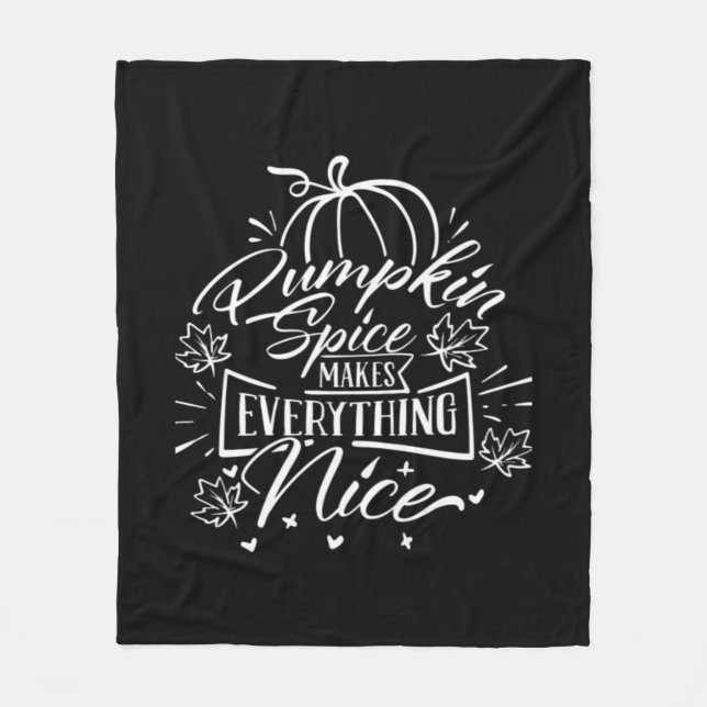 Pumpkin Spice And Everything Nice - Viral Autumn Q Fleece Blanket (Front)