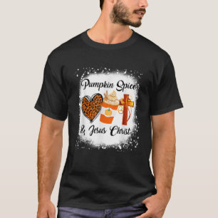 Pumpkin Spice And Jesus Chris Leopard Heart Coffee T-Shirt