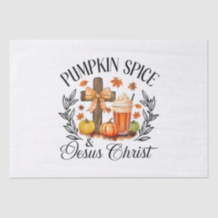 Pumpkin Spice And Jesus Christ Cross Pumpkin Chris Tissue Paper