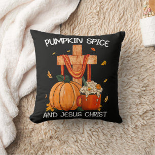 Pumpkin Spice and Jesus Christ Cushion