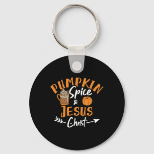Pumpkin Spice And Jesus Christ Fun Fall Christian  Key Ring