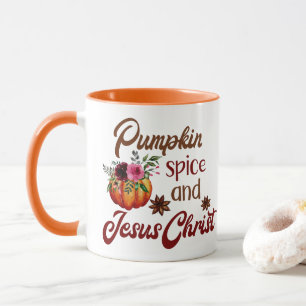 Pumpkin Spice And Jesus Christ Funny Fall Mug