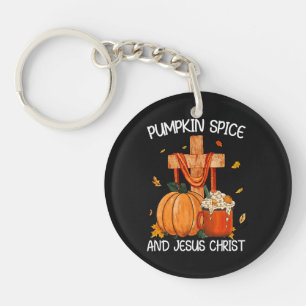 Pumpkin Spice and Jesus Christ Key Ring