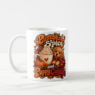 Pumpkin Spice and Puppy Cuddles Cosy Autumn Dog Coffee Mug