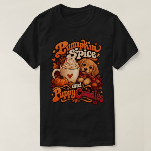 Pumpkin Spice and Puppy Cuddles Cosy Autumn Dog T-Shirt