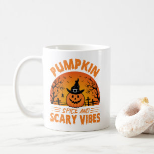 Pumpkin Spice and Scary Vibes Halloween Coffee Mug