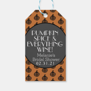 Pumpkin Spice and Wine Bridal Shower Gift Tags