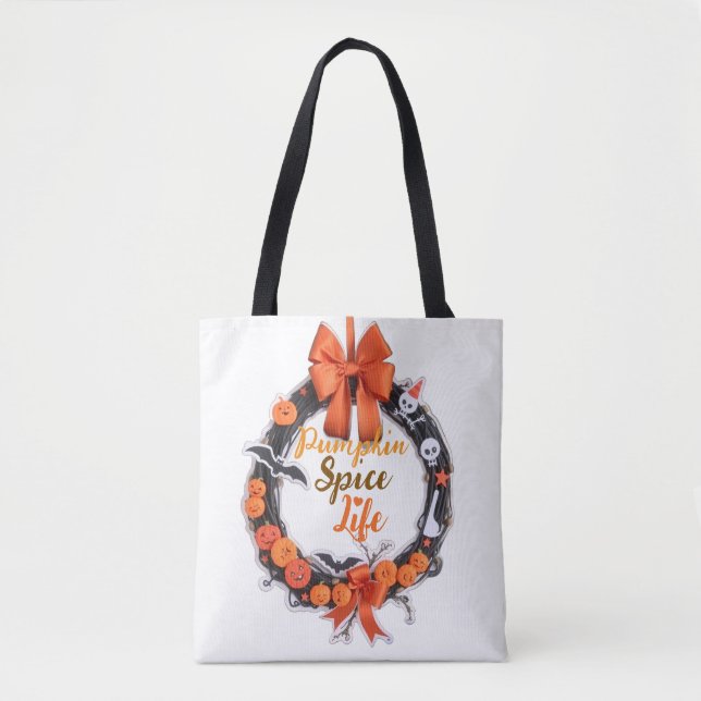 Pumpkin Spice & Autumn Vibes Tote Bag  (Front)