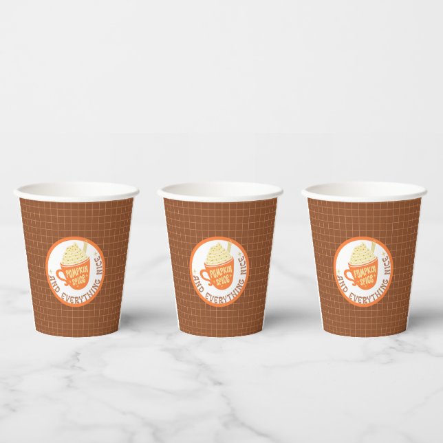 Pumpkin Spice Badge Paper Cups (Multi)