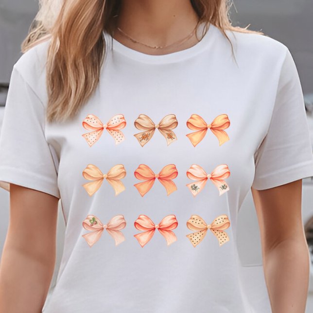 Pumpkin Spice Bows - cute fall coquette T-Shirt (Creator Uploaded)
