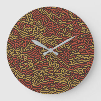 Pumpkin Spice Camouflage Autumn Colour Pattern Large Clock