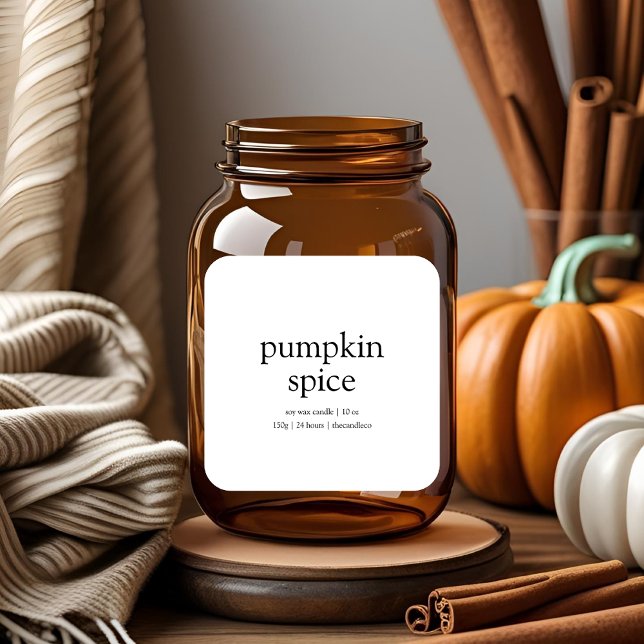 Pumpkin Spice Candle Label | Minimalist Fall (Creator Uploaded)