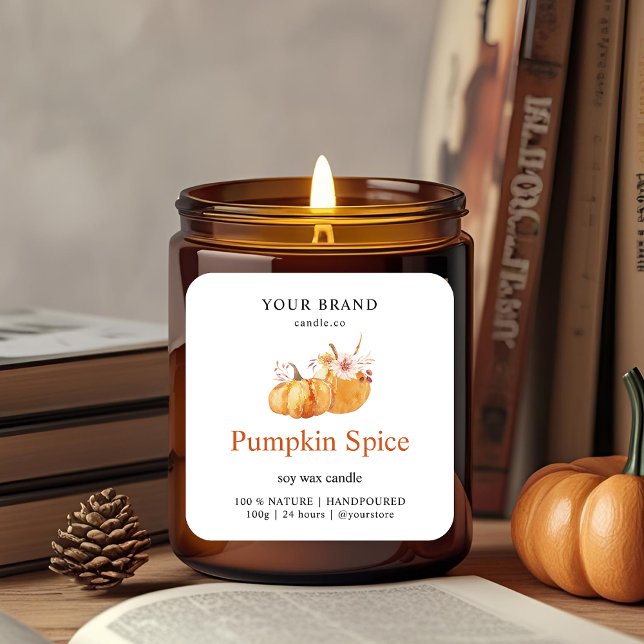 Pumpkin Spice Candle Label | Watercolor Fall  (Creator Uploaded)
