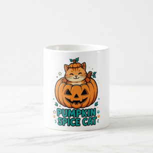 Pumpkin Spice Cat Halloween Orange Cat In Pumpkin Coffee Mug