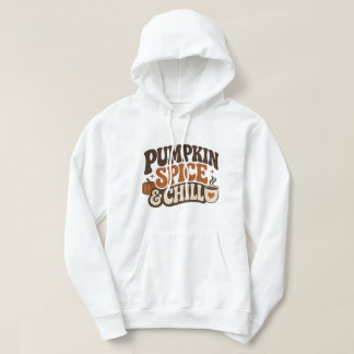 Pumpkin Spice & Chill Cosy Fall Coffee Design Hoodie