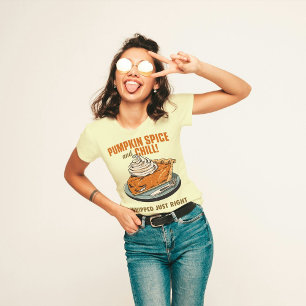 Pumpkin Spice & Chill Funny Thanksgiving Fall Pun  Tri-Blend Shirt