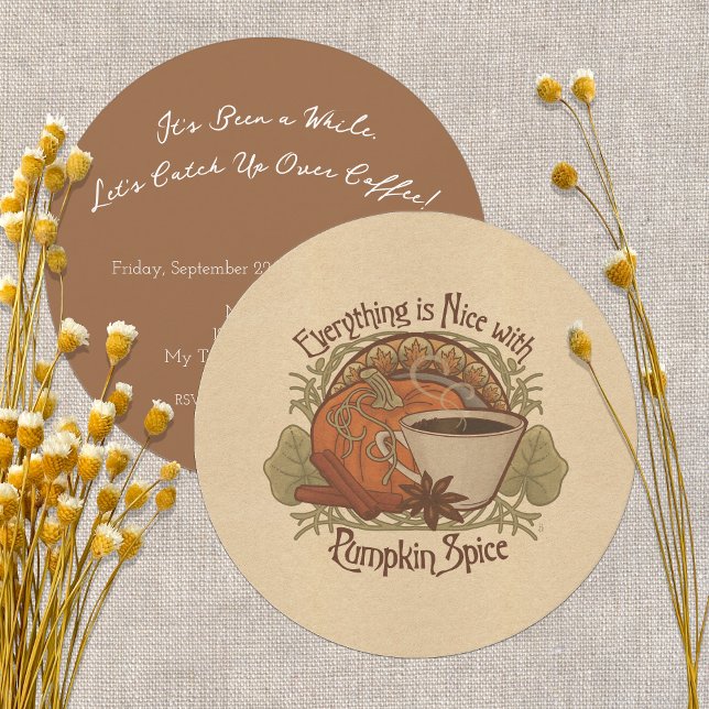 Pumpkin Spice Coffee and Friends Party Invitation (Everything is Nice with Pumpkin Spice! Coffee Party Invitation)