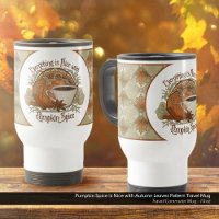 Pumpkin Spice Coffee Art and Autumn Leaves Pattern