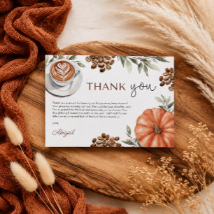 Pumpkin Spice Coffee Baby Shower Thank You Card
