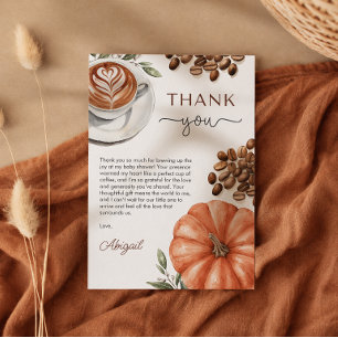 Pumpkin Spice Coffee Baby Shower Thank You Card
