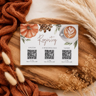 Pumpkin Spice Coffee Bridal Shower - Registry Enclosure Card