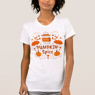 Pumpkin Spice coffee, fall leaves T-Shirt