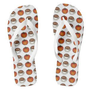 Pumpkin Spice Coffee Latte Autumn Fall October Jandals