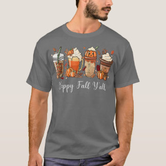 Pumpkin Spice Coffee Latte Happy Fall Yall Autumn  T-Shirt