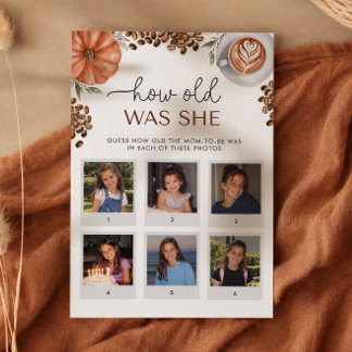 Pumpkin Spice Coffee Shower How Old Was She Game Invitation