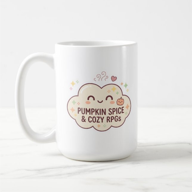 Pumpkin Spice & Cosy RPGs Gamer Mug (Left)
