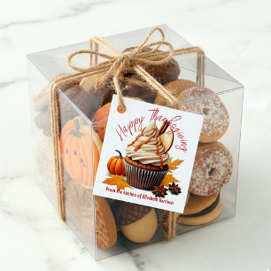 Pumpkin Spice Cupcake Thanksgiving Baked Goods Favour Tags