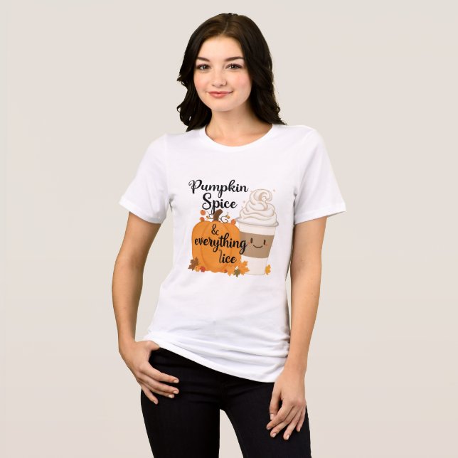 Pumpkin Spice Cute Halloween Womens Tshirts (Front Full)