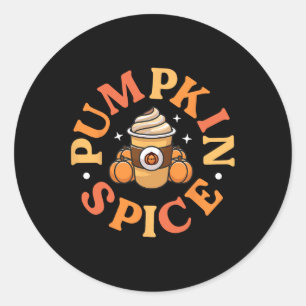Pumpkin Spice Cute Thanksgiving Fall Autumn Latte Classic Round Sticker