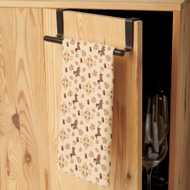 Pumpkin Spice Dachshund Nice Tea Towel (Thirds Fold)