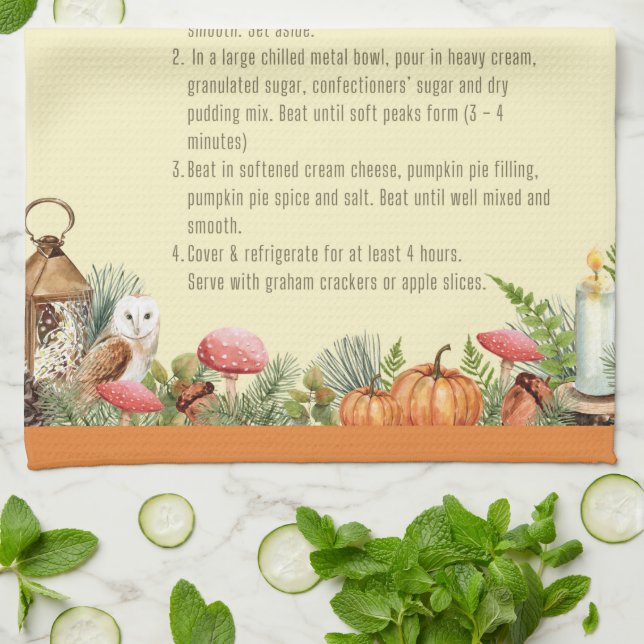 Pumpkin Spice Dip Recipe Tea Towel (Folded)
