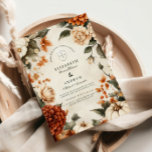 Pumpkin Spice Elegance Wedding Invitation<br><div class="desc">Celebrate your fall wedding with timeless elegance. This design features classic cream and burnt orange florals,  arranged around a clean,  vintage layout. Perfect for couples planning a romantic,  rustic,  or boho-inspired autumn celebration. Fully editable to suit your unique day.</div>