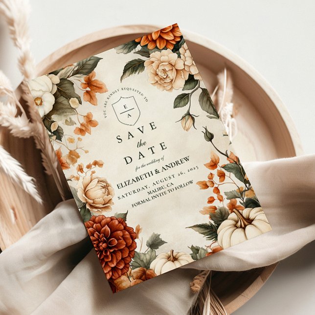 Pumpkin Spice Elegance Wedding Save The Date (Creator Uploaded)