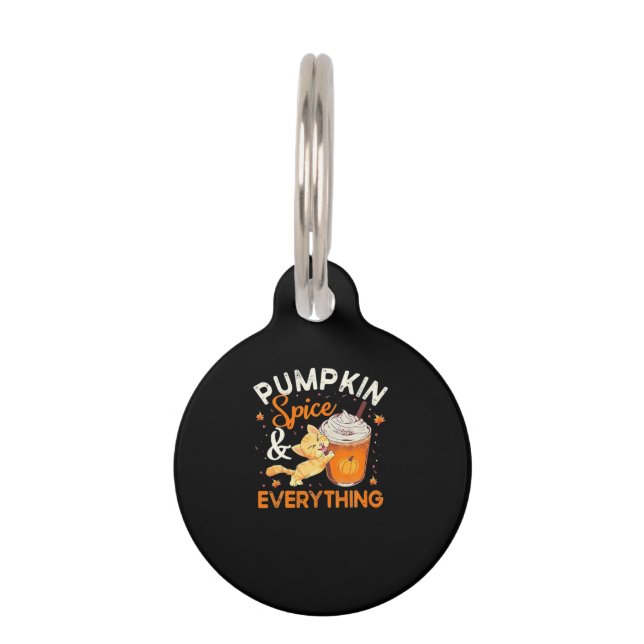 Pumpkin Spice Everything Cat Lover Classic Pet Tag (Front)