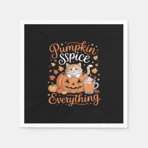 Pumpkin Spice Everything Cat Lover Cute Autumn Fal Napkin