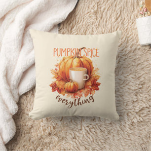 Pumpkin Spice Everything – Latte & Autumn Foliage Cushion
