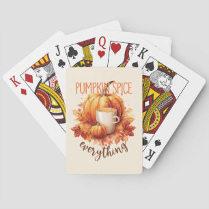 Pumpkin Spice Everything – Latte & Autumn Foliage Playing Cards
