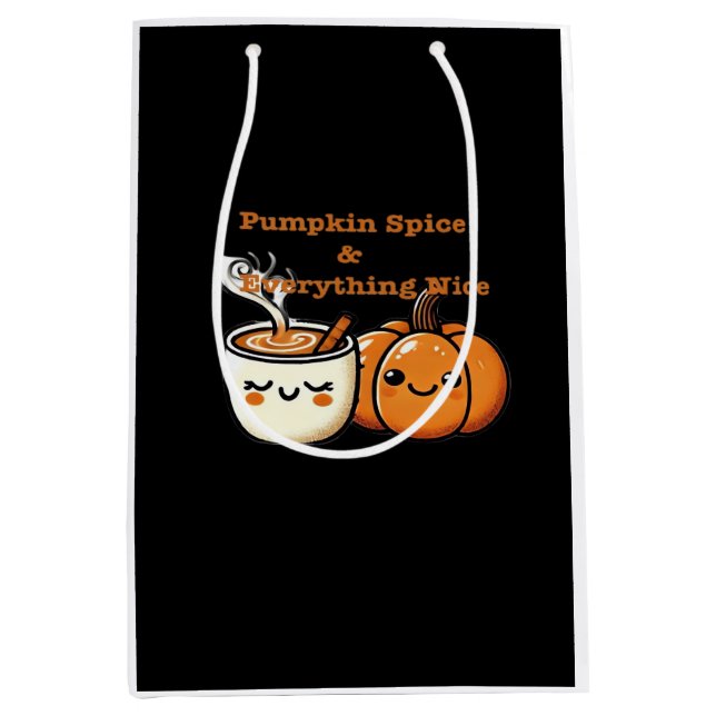 Pumpkin Spice & Everything Nice - Autumn Fall Medium Gift Bag (Front)