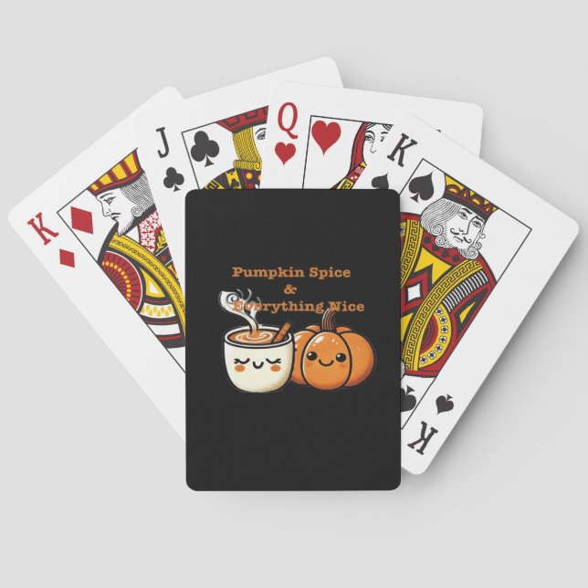 Pumpkin Spice & Everything Nice - Autumn Fall Playing Cards (Back)