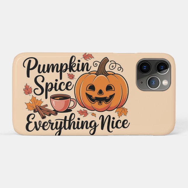  "Pumpkin Spice & Everything Nice" Autumn Graphic Case-Mate iPhone Case (Back (Horizontal))