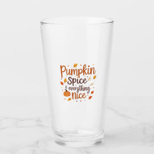 Pumpkin Spice & Everything Nice Autumn Minimalist  Glass