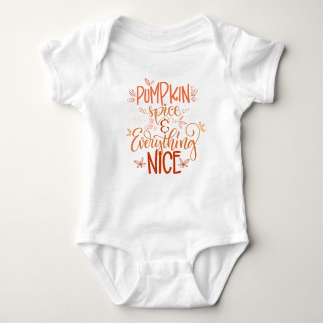 Pumpkin Spice & Everything Nice Baby Bodysuit (Front)