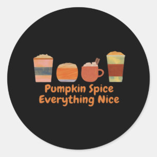 Pumpkin Spice Everything Nice Classic Halloween Round Sticker
