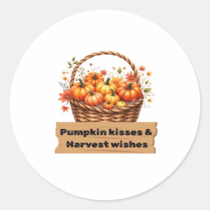 Pumpkin Spice & Everything Nice – Cozy Autumn Fall Classic Round Sticker