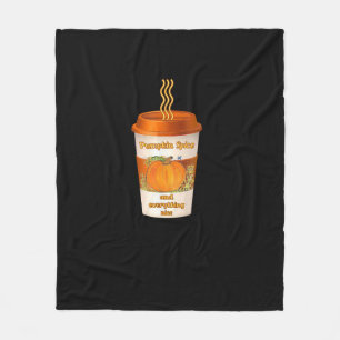 Pumpkin Spice & Everything Nice Fall Colourful Cof Fleece Blanket