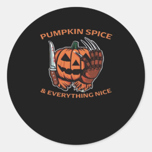 Pumpkin Spice & Everything Nice Funny Meme Classic Round Sticker